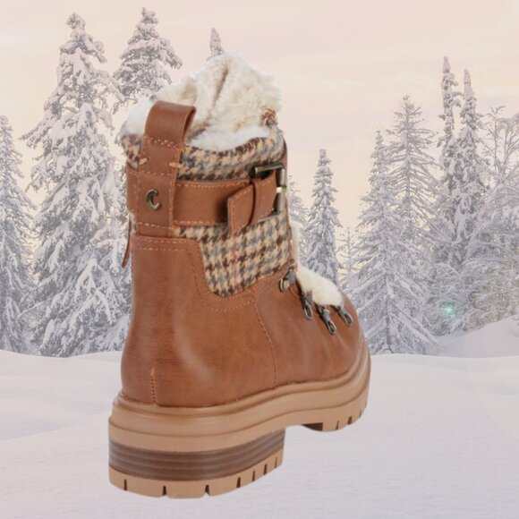 NEW Circus NY by Sam Edelman Gretchen Cold-Weather Sherpa Mid Calf Boot - Camel - Picture 4 of 6